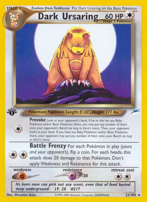 Dark Ursaring, a Pokémon card