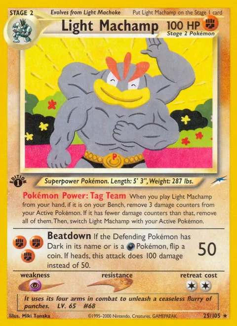 Light Machamp, a Pokémon card