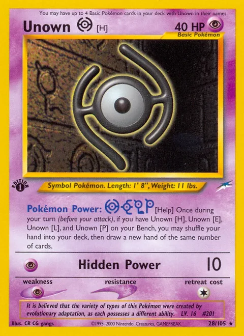 Unown [H], a Pokémon card