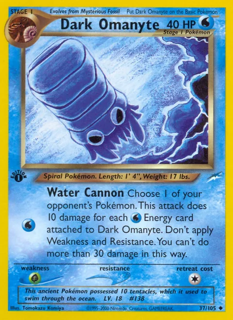 Dark Omanyte, a Pokémon card