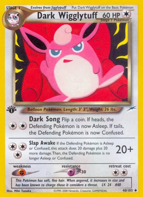 Dark Wigglytuff, a Pokémon card