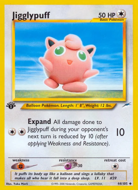 Jigglypuff, a Pokémon card