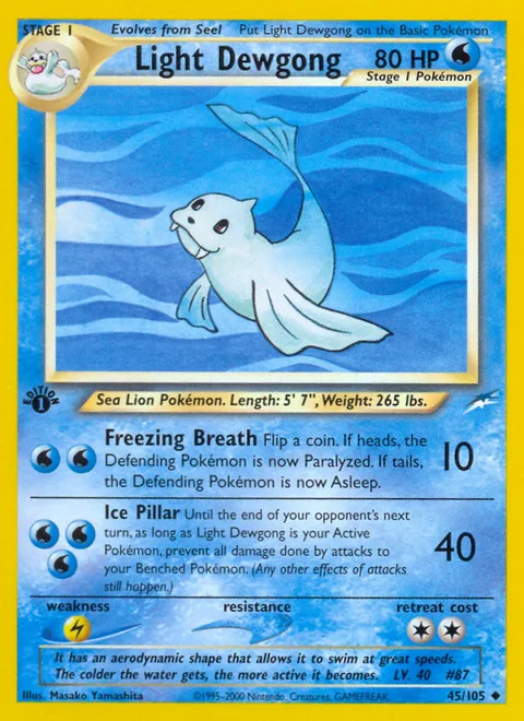 Light Dewgong, a Pokémon card