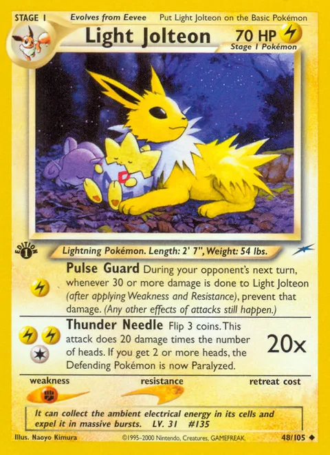 Light Jolteon, a Pokémon card