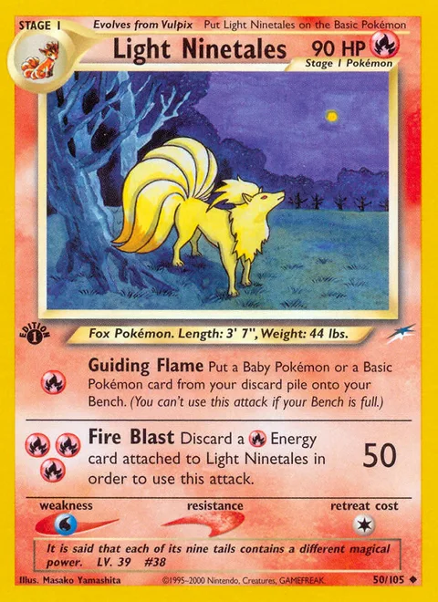 Light Ninetales, a Pokémon card