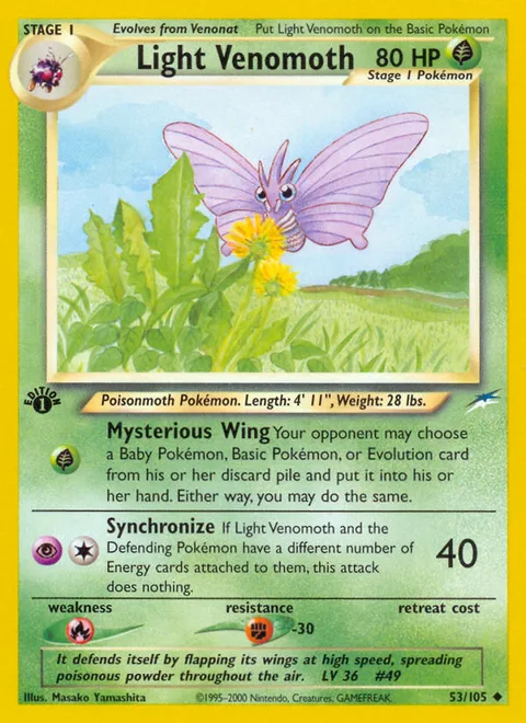 Light Venomoth, a Pokémon card