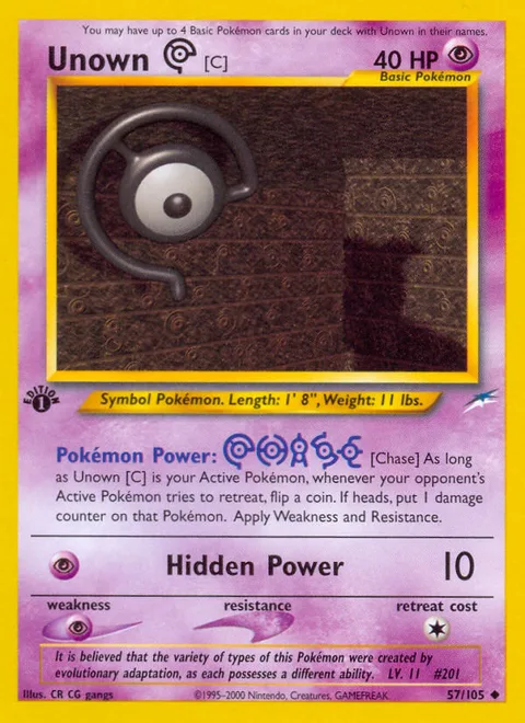 Unown [C], a Pokémon card