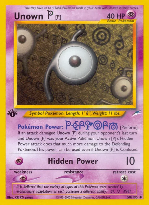 Unown [P], a Pokémon card