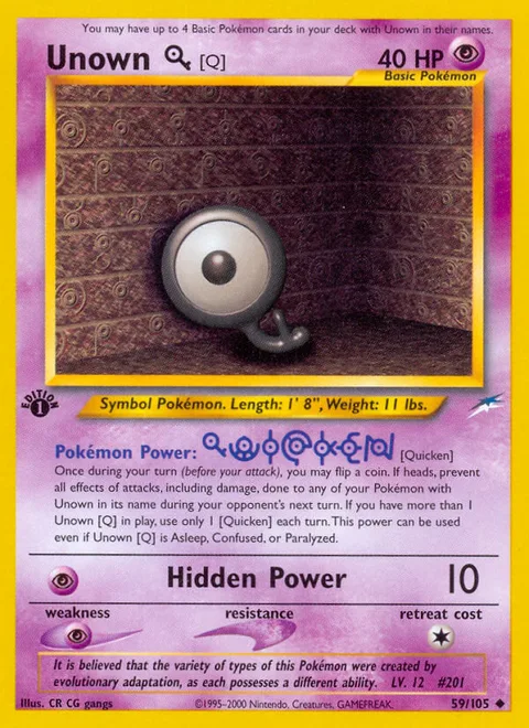 Unown [Q], a Pokémon card