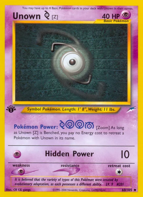 Unown [Z], a Pokémon card