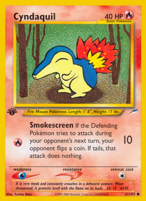 Cyndaquil, a Pokémon card