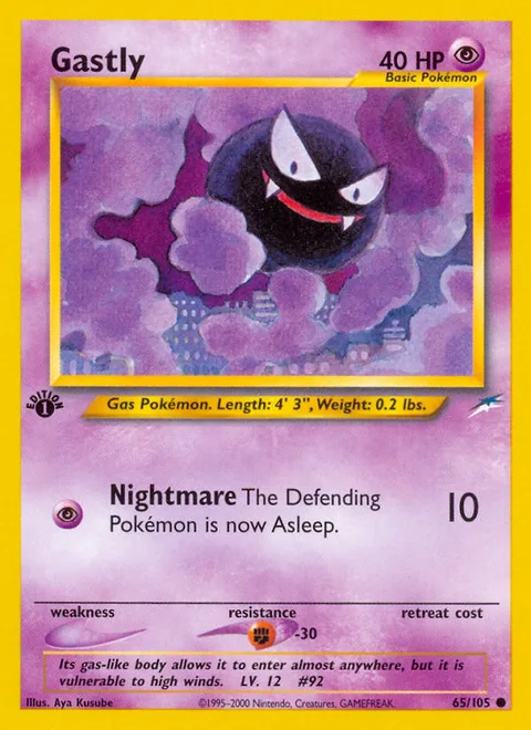 Gastly, a Pokémon card