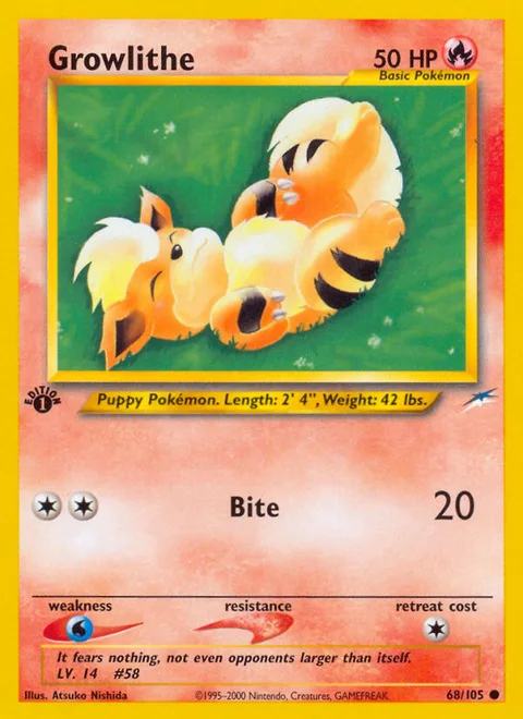 Growlithe, a Pokémon card