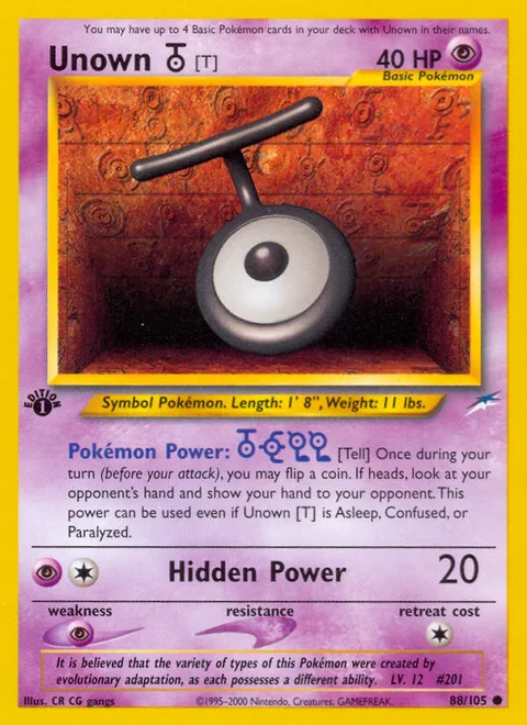 Unown [T], a Pokémon card