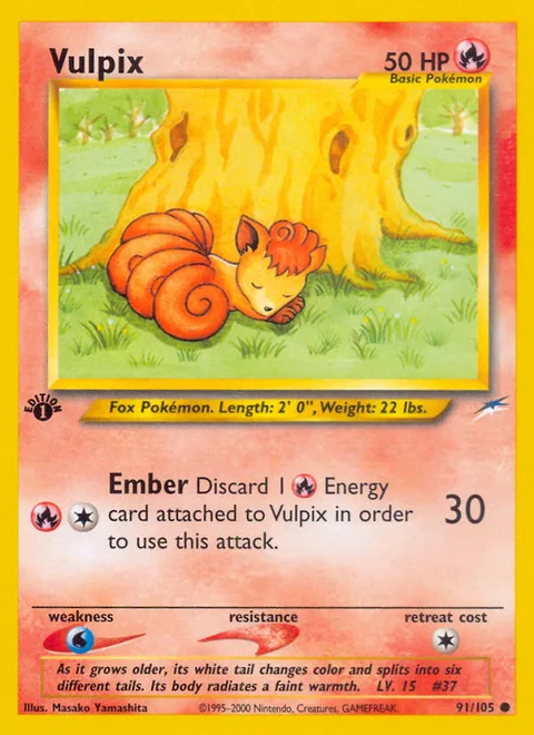 Vulpix, a Pokémon card