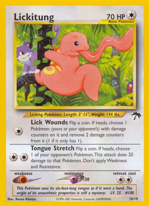 Lickitung, a Pokémon card